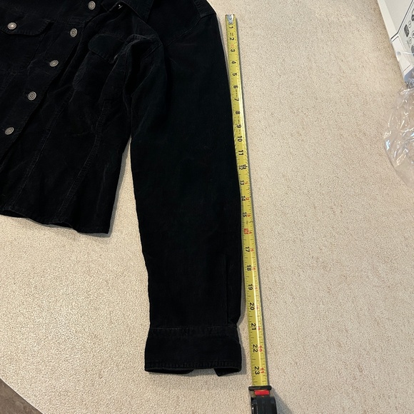 Club Monaco Denim Black Shirt Soft Fine Corduroy Size Medium Snaps Vintage - Picture 8 of 10